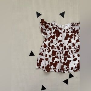 Happy Threads|Baby girl/toddler Brown and White Cow Print Dress or tunic top•4T